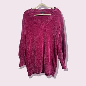 MAGENTA KNITTED SWEATER DRESS